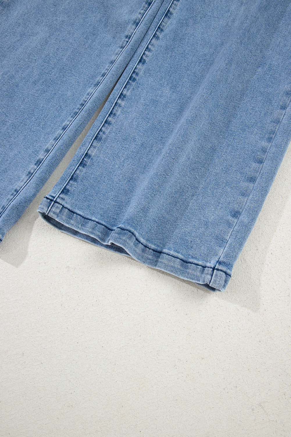 Blue Western Washed Bow Knot Sash Wide Leg Jeans