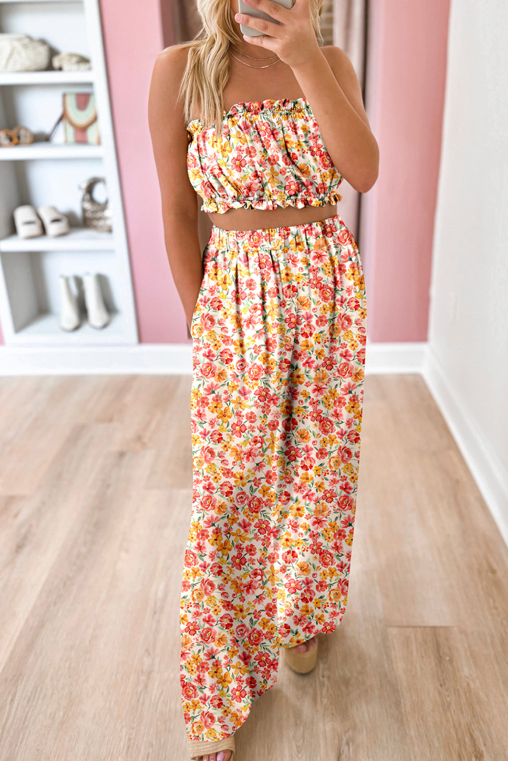 Boho Floral Bandea Pants Set