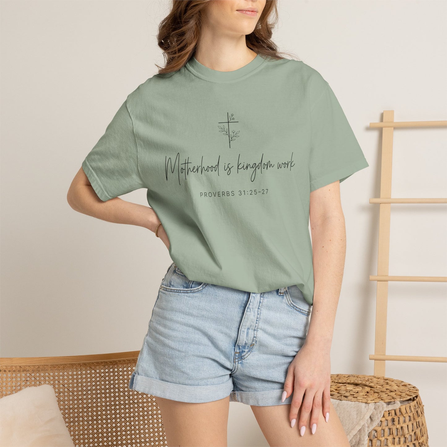 "Motherhood Is Kingdom Work" Scripture Tee