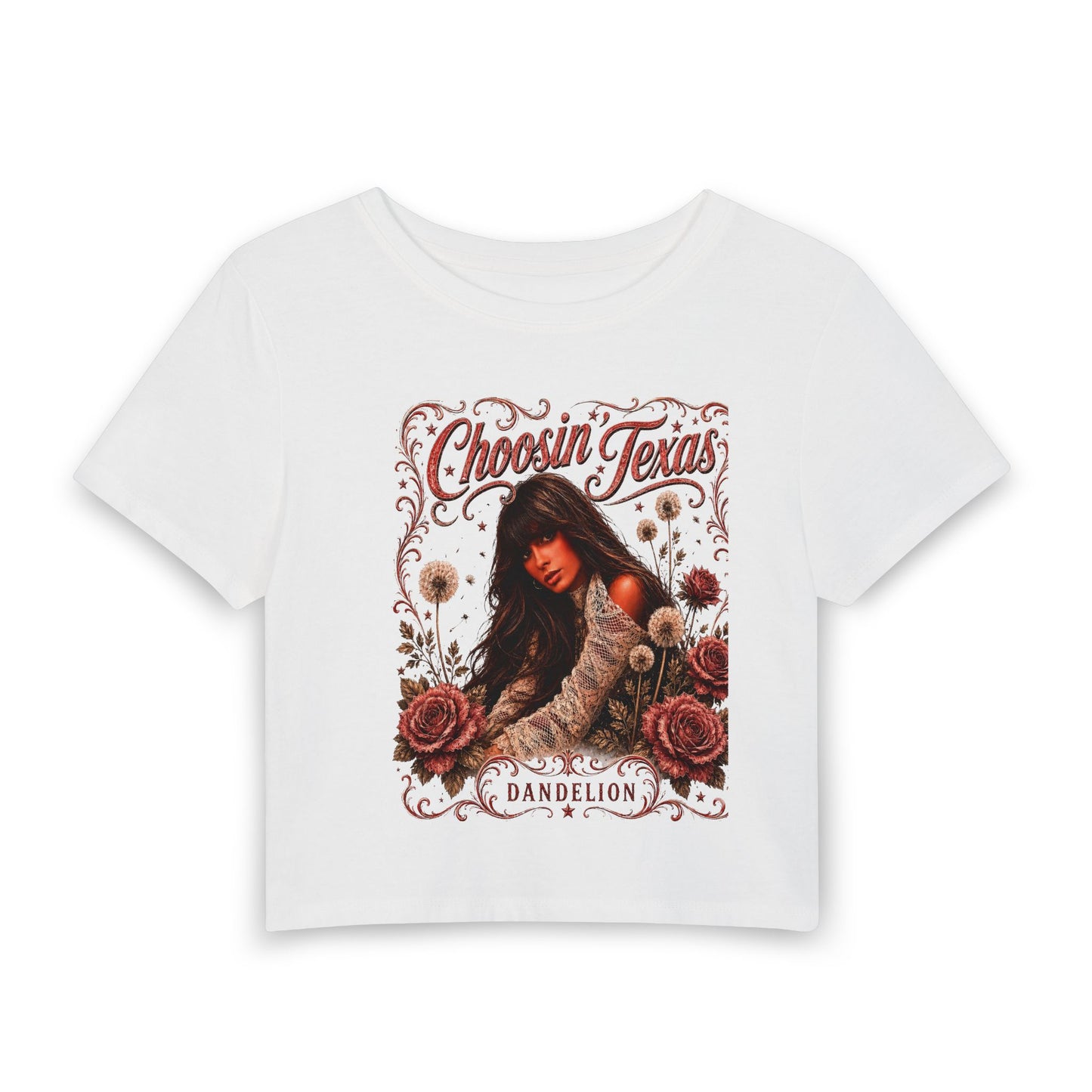 Choosin' Texas Dandelion Women's Crop Tee