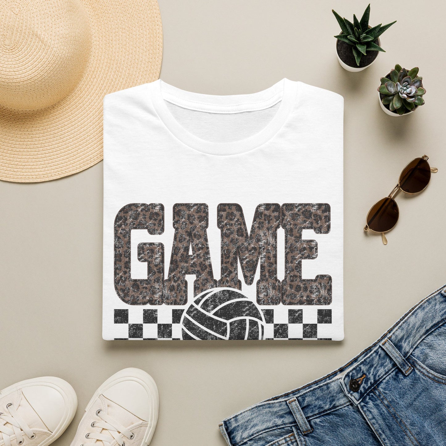 Game Day Vintage Checkered Volleyball Tee