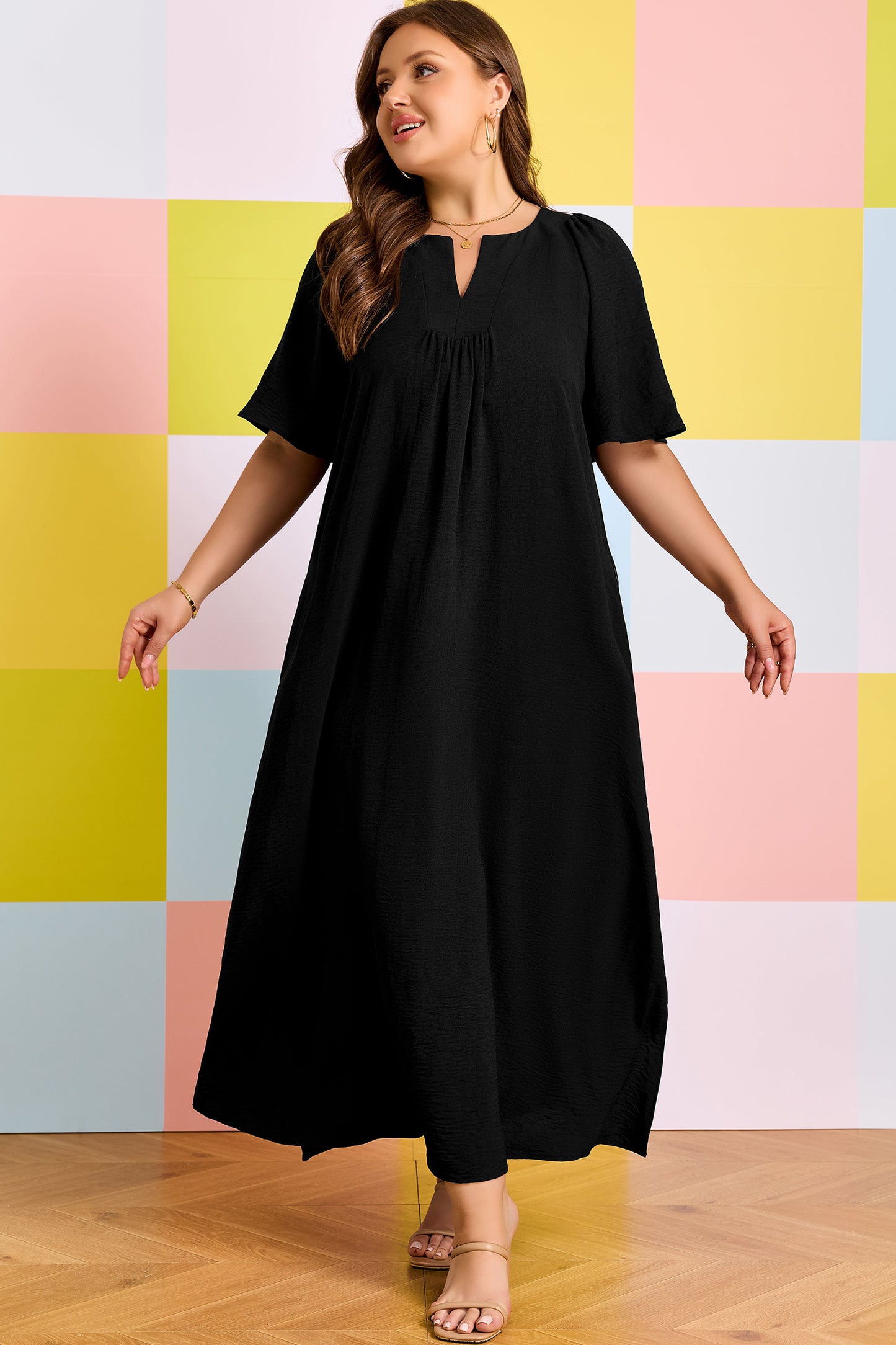 Flowy black maxi dress