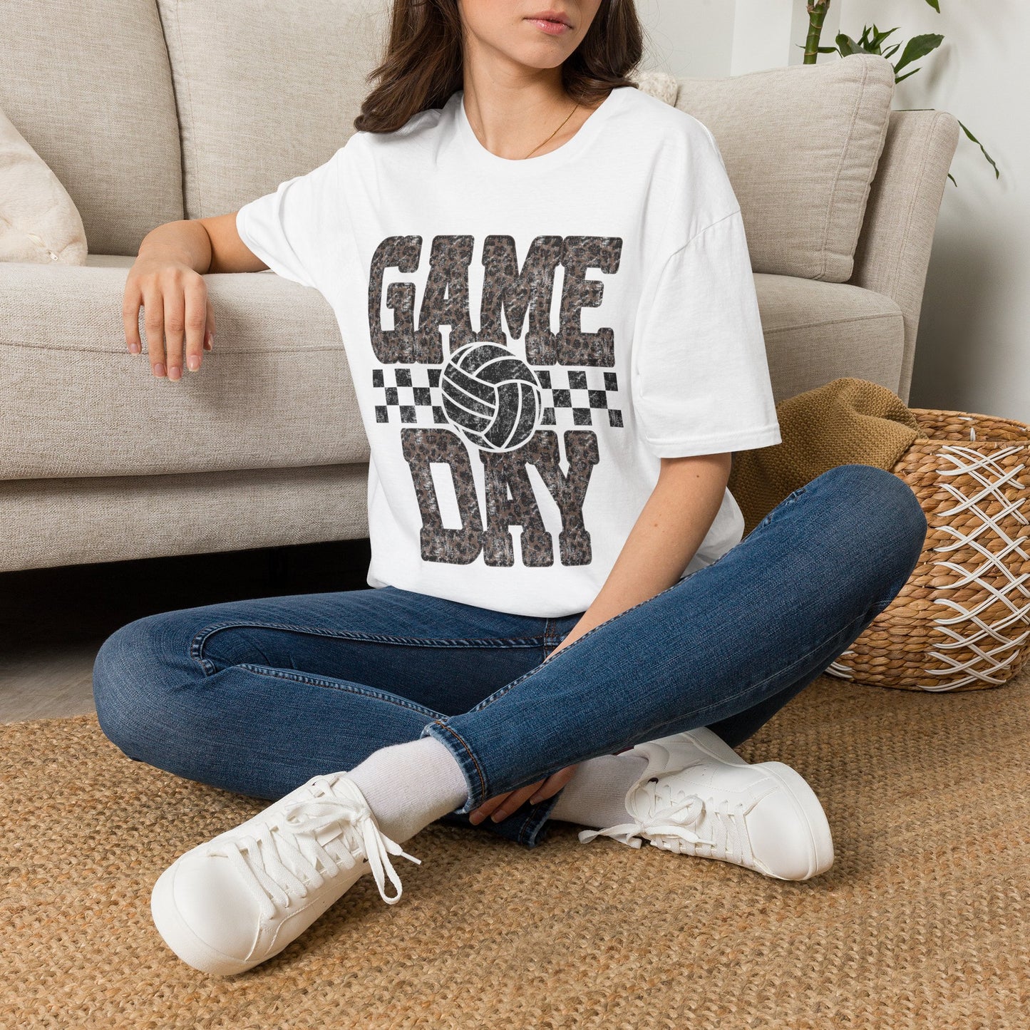 Game Day Vintage Checkered Volleyball Tee