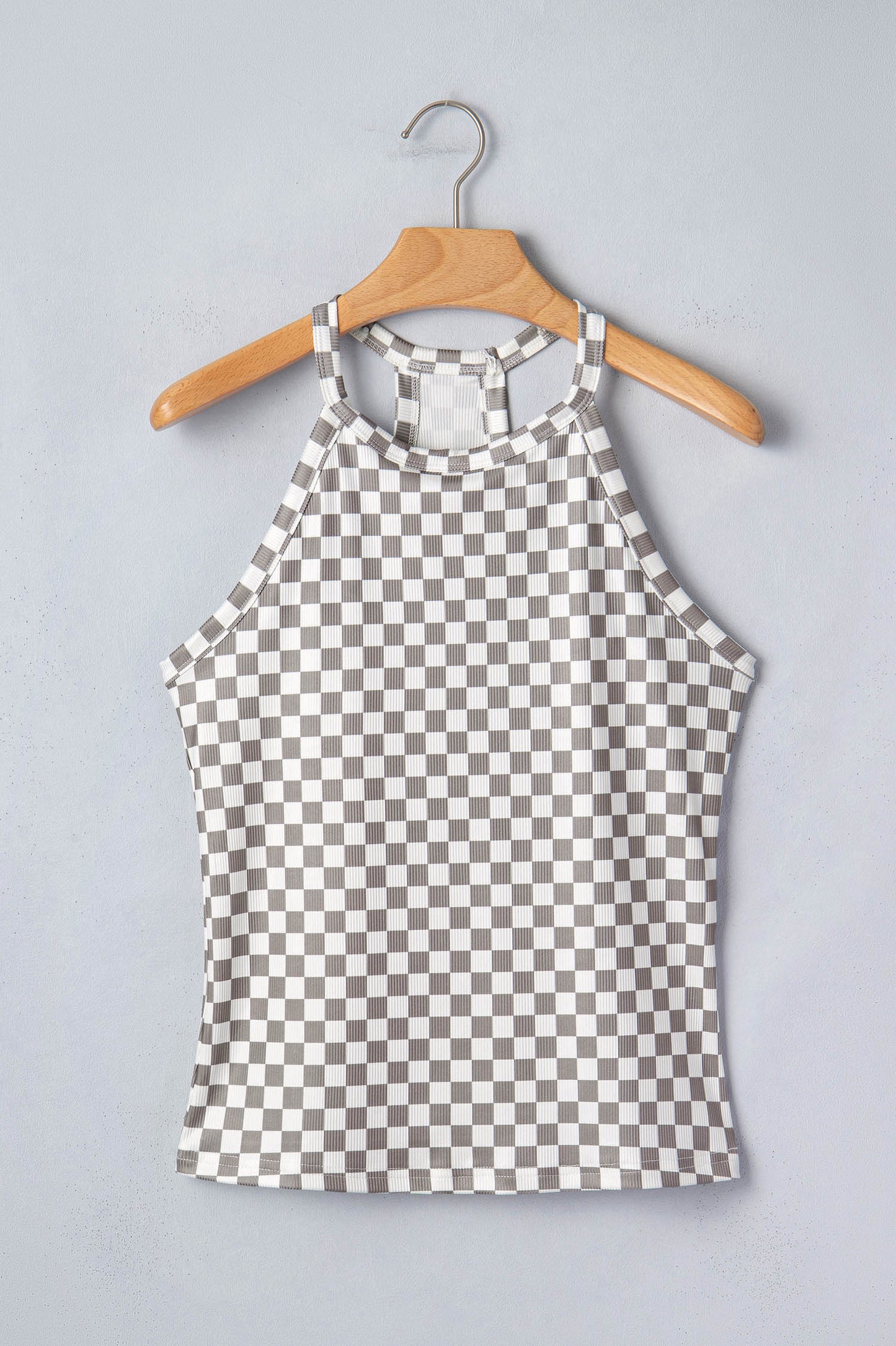 Gray Checkered Tank Top