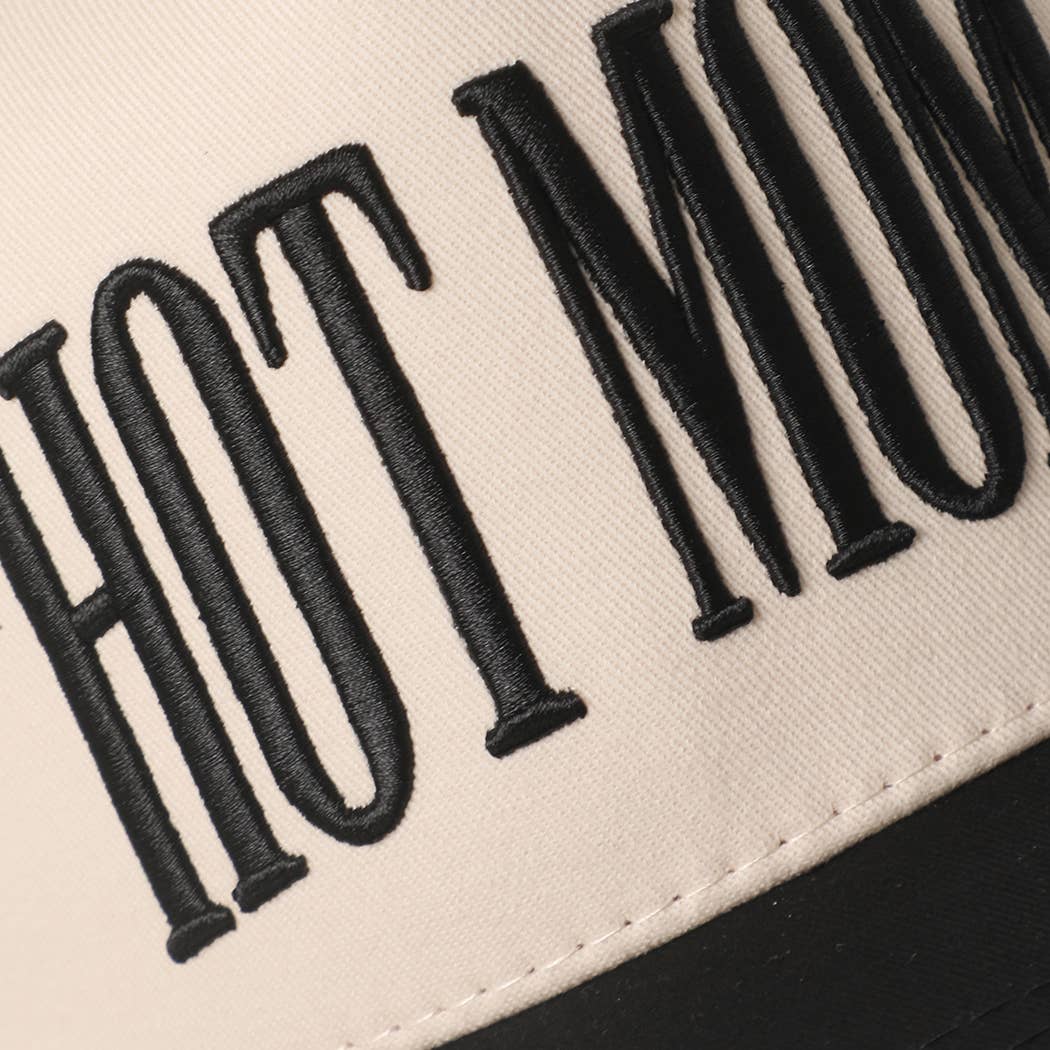 HOT MOM 3D Letter Embroidered Trucker Hat