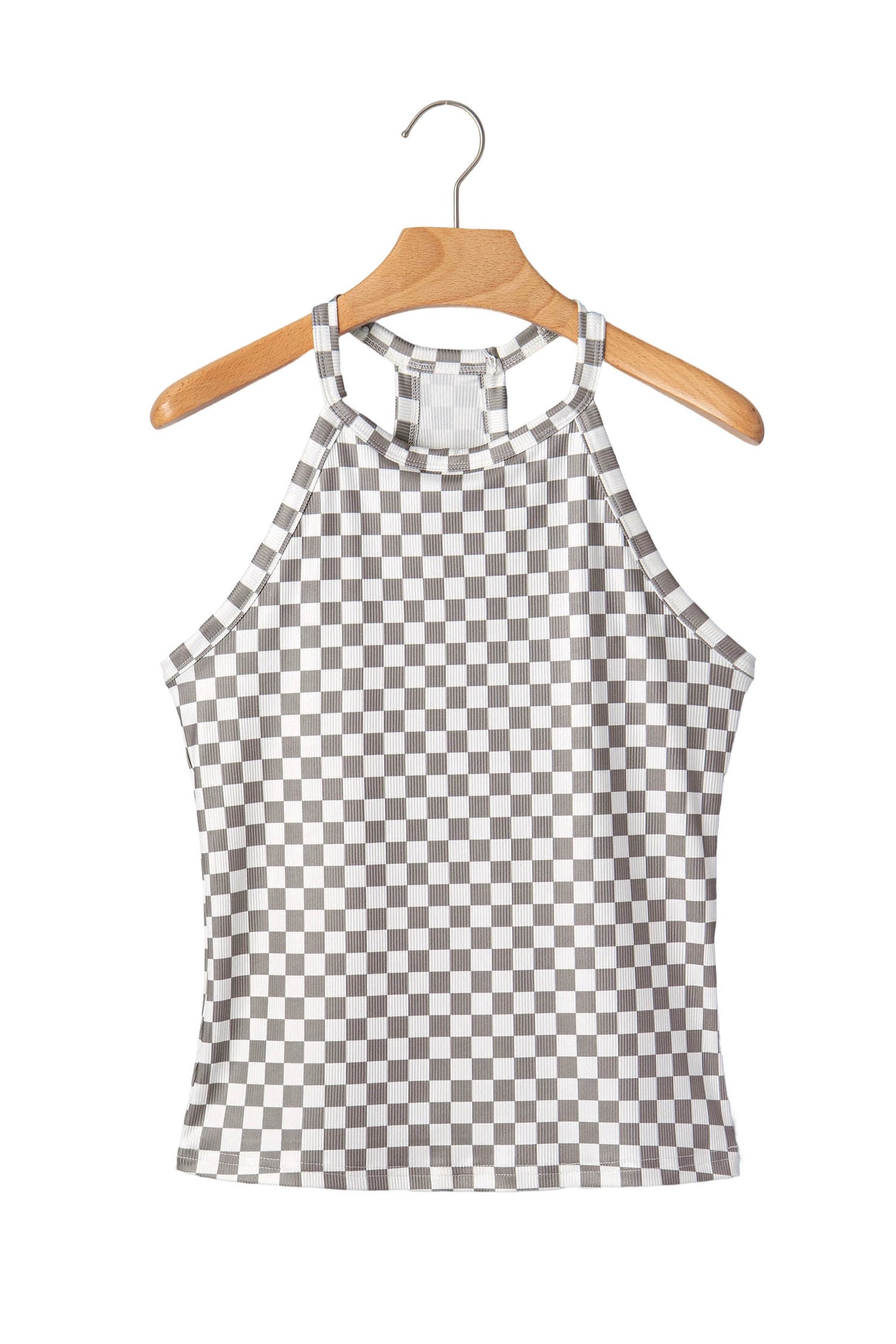 Gray Checkered Tank Top