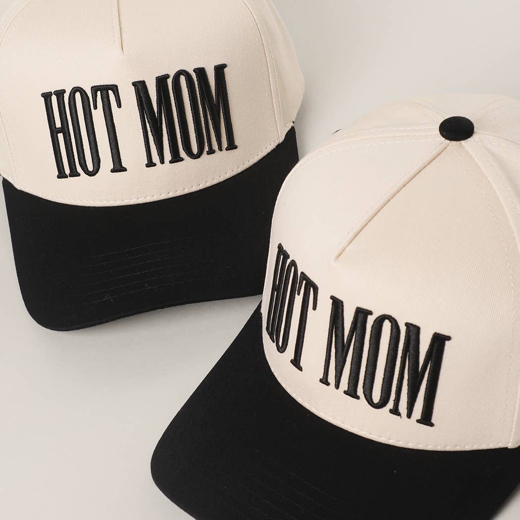 HOT MOM 3D Letter Embroidered Trucker Hat