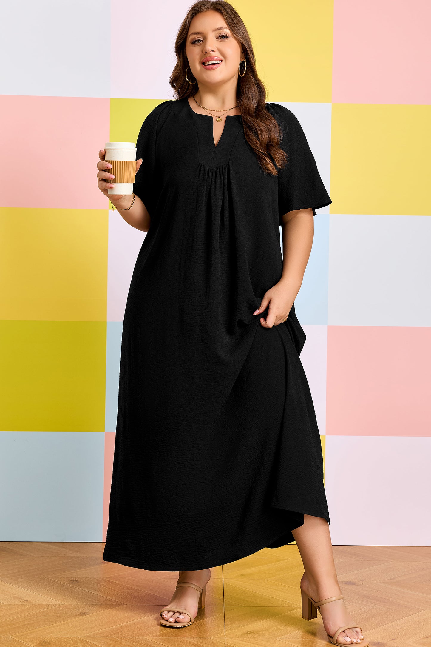 Flowy black maxi dress