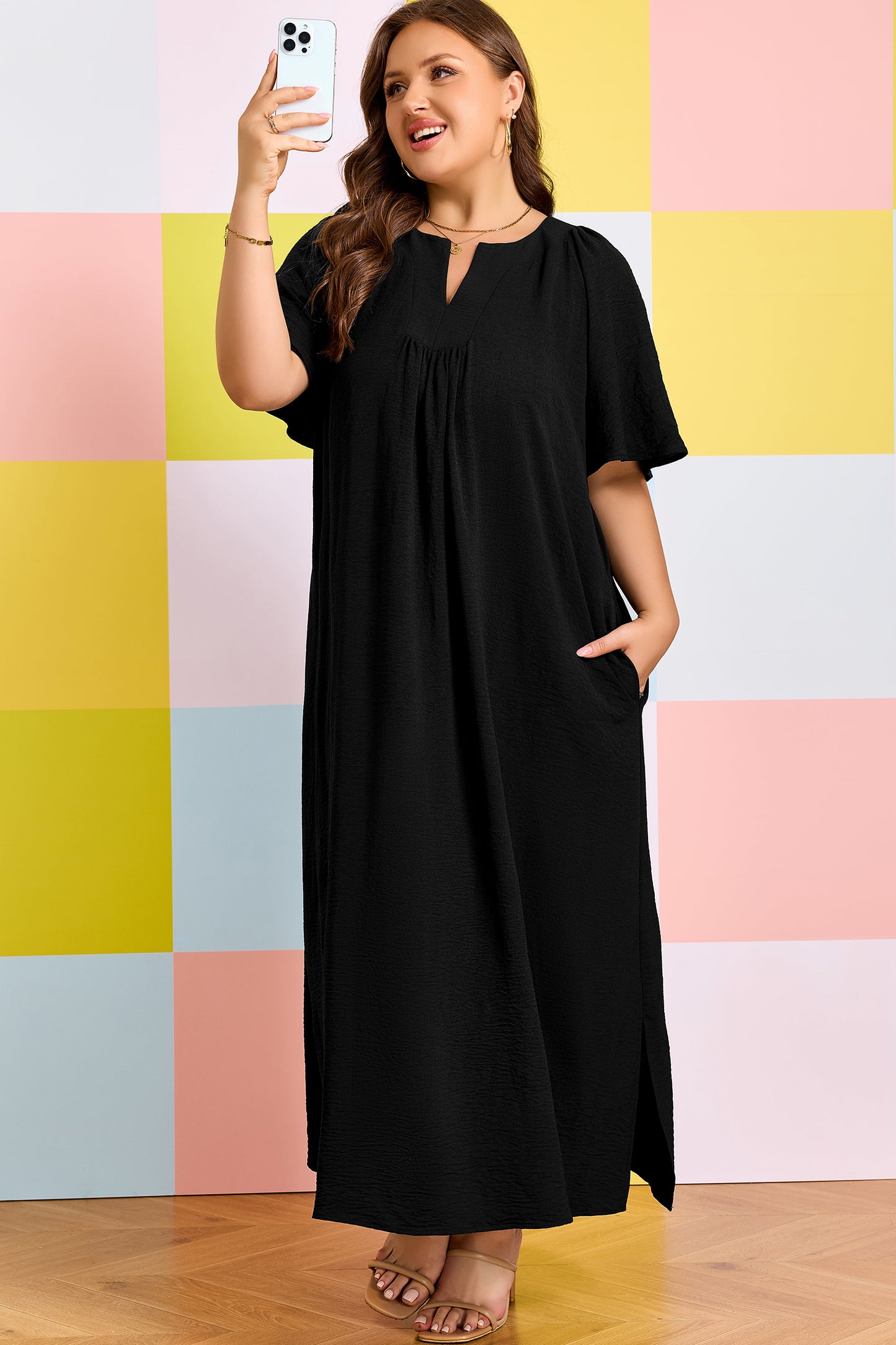 Flowy black maxi dress