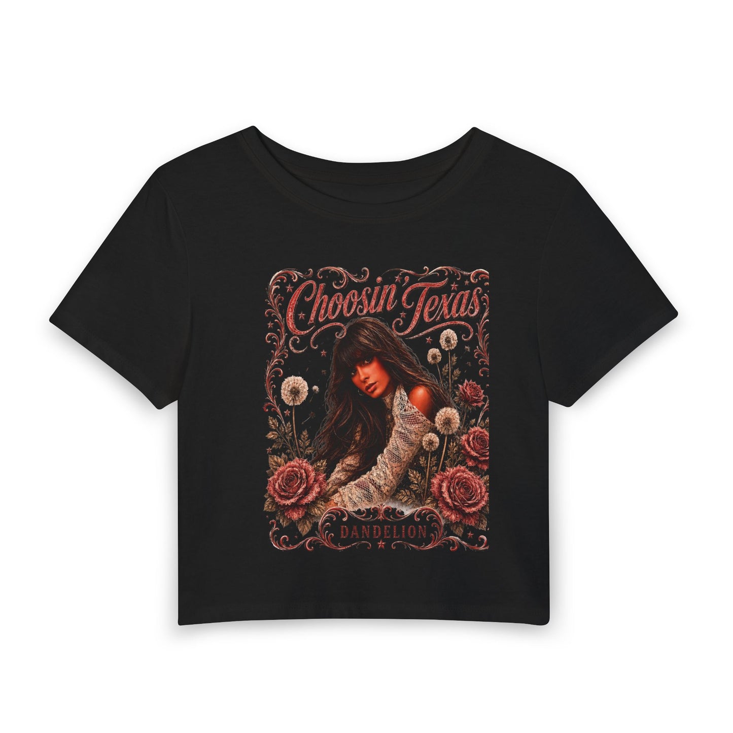 Choosin' Texas Dandelion Women's Crop Tee