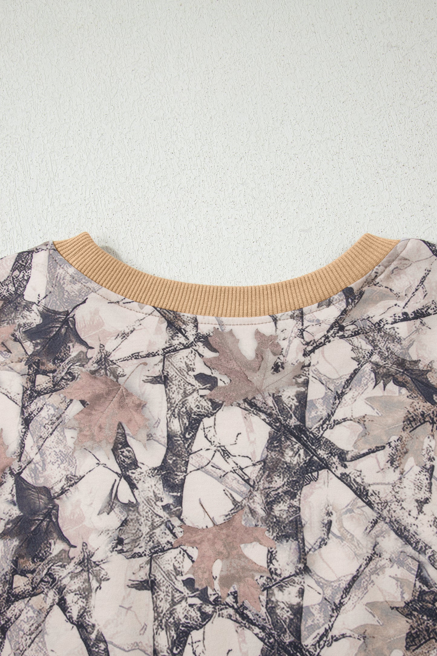 Khaki Camo Print Long Sleeve Short Set
