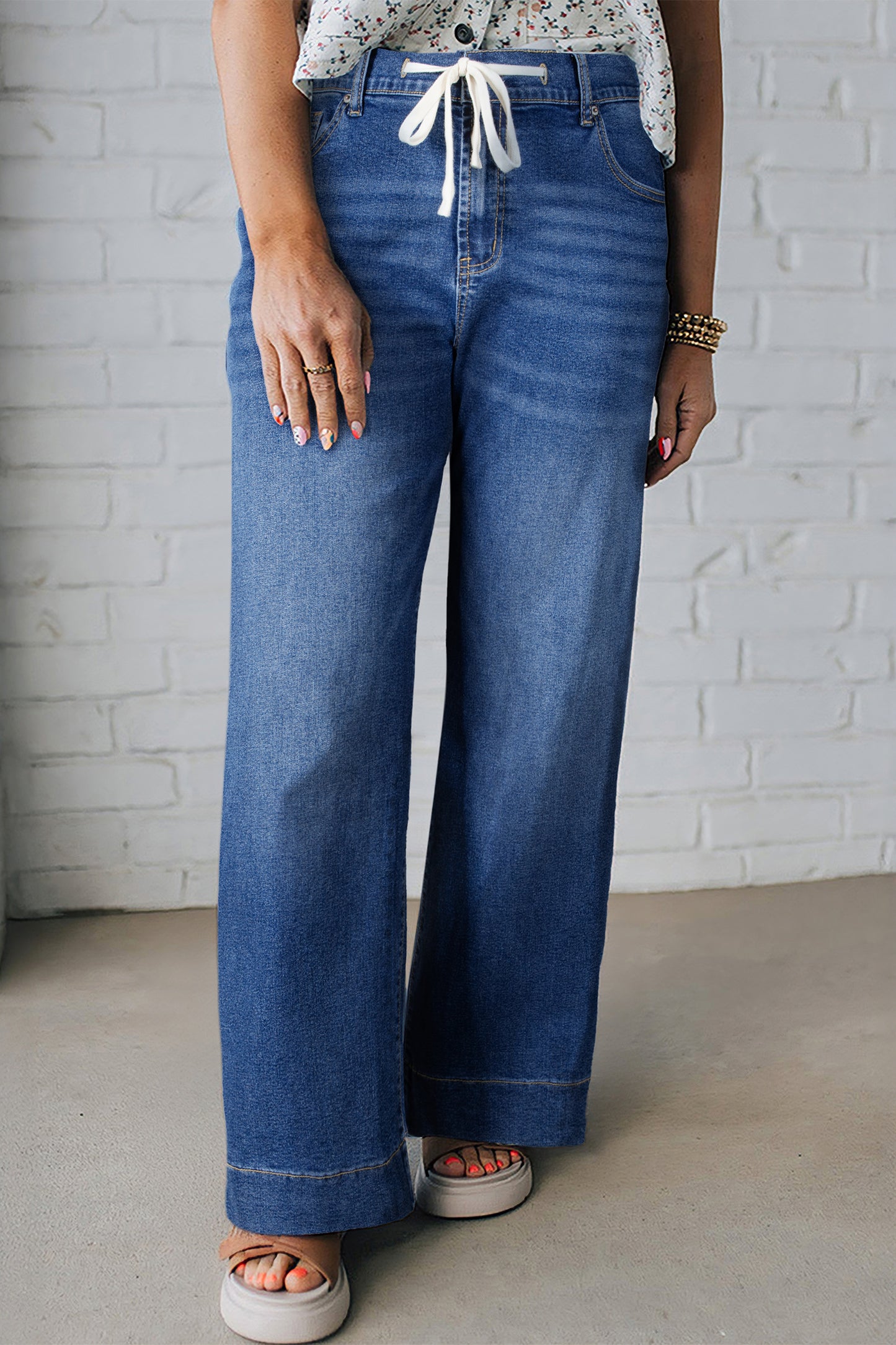 Lace-up Plus Size Jeans