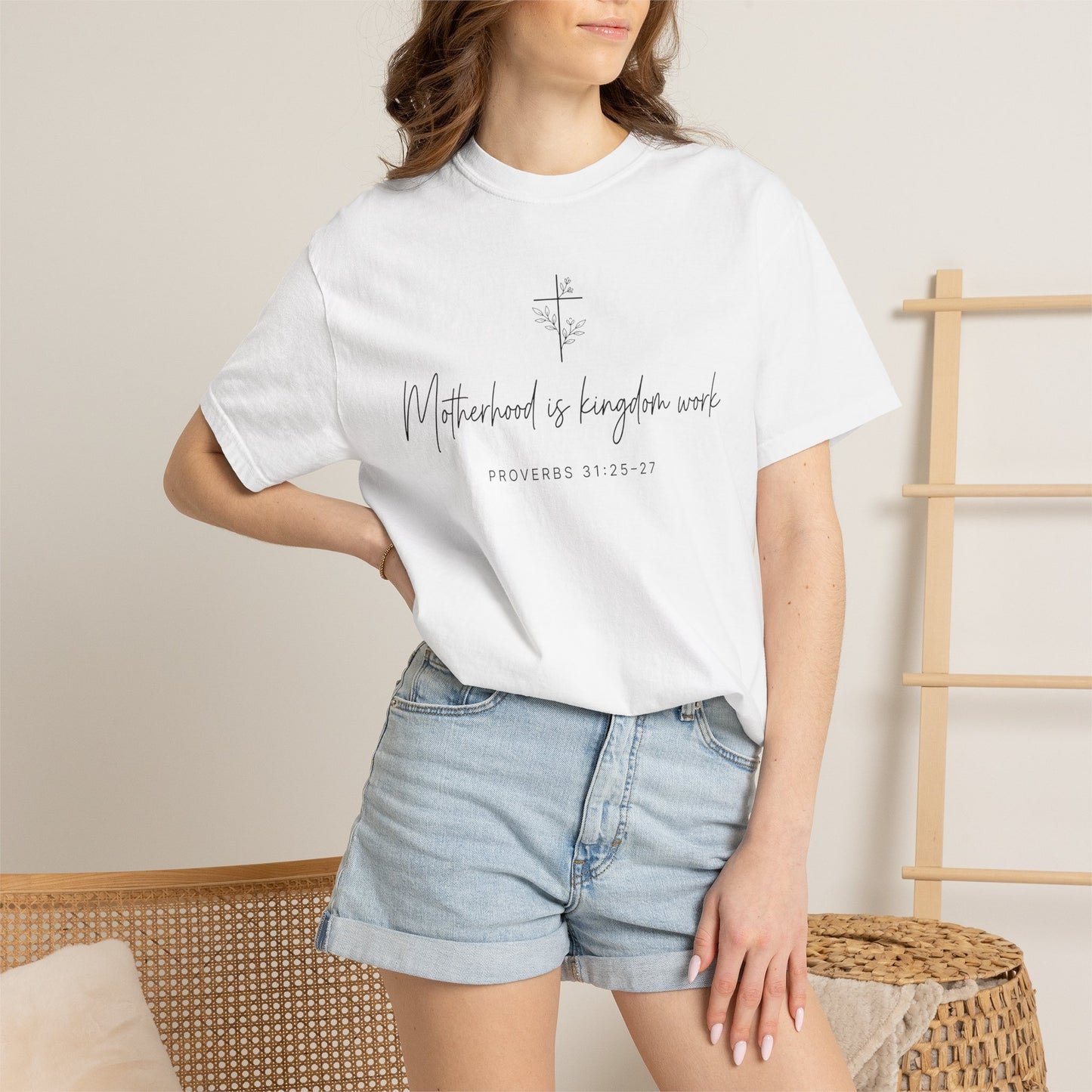 "Motherhood Is Kingdom Work" Scripture Tee