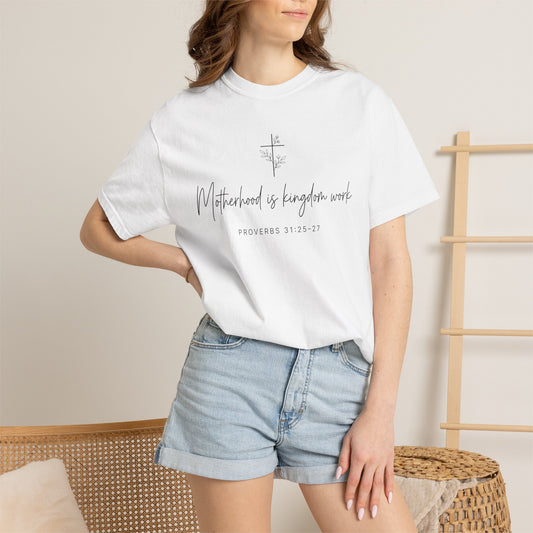 "Motherhood Is Kingdom Work" Scripture Tee
