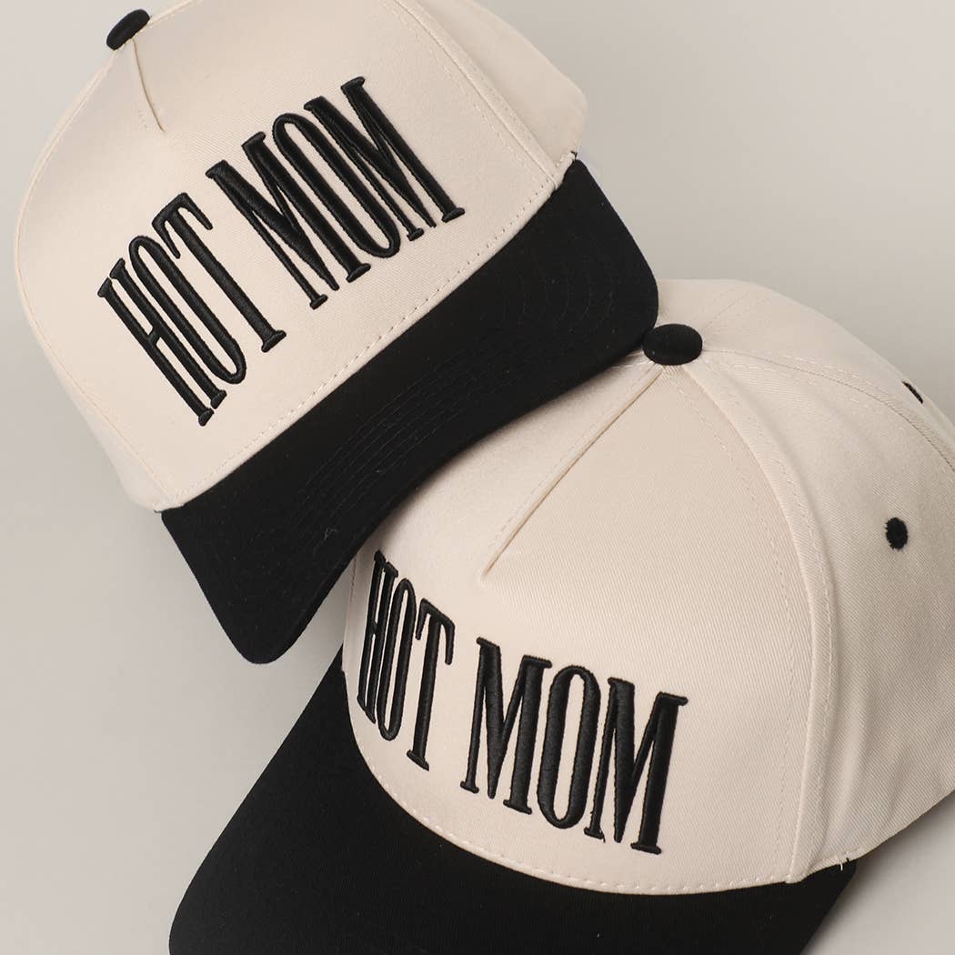 HOT MOM 3D Letter Embroidered Trucker Hat