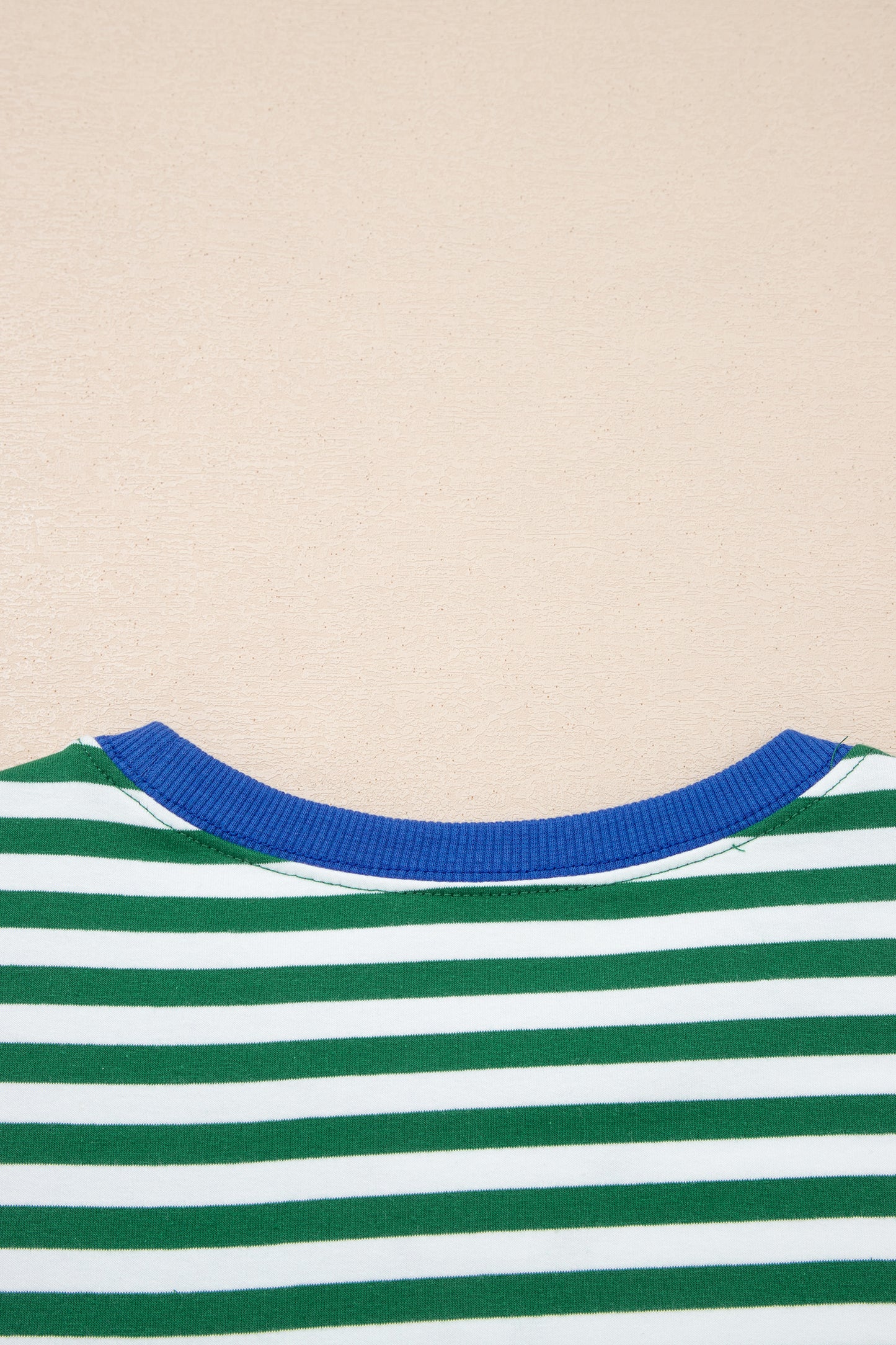Green Stripe Drop Shoulder Short Set