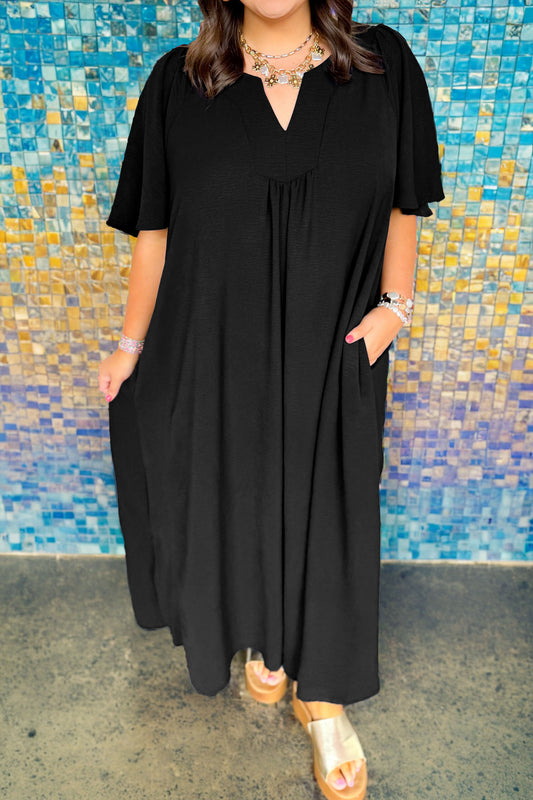 Flowy black maxi dress
