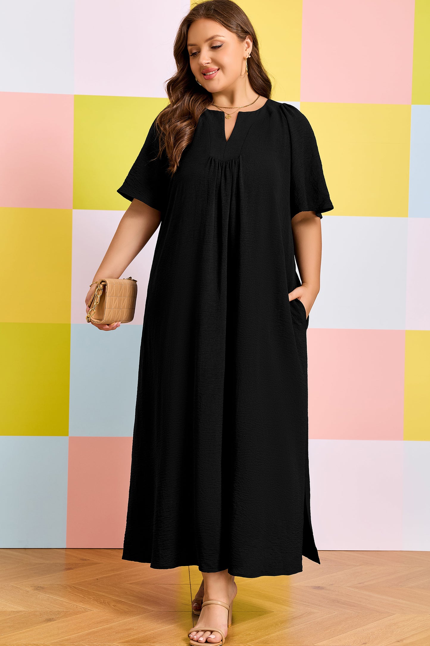 Flowy black maxi dress
