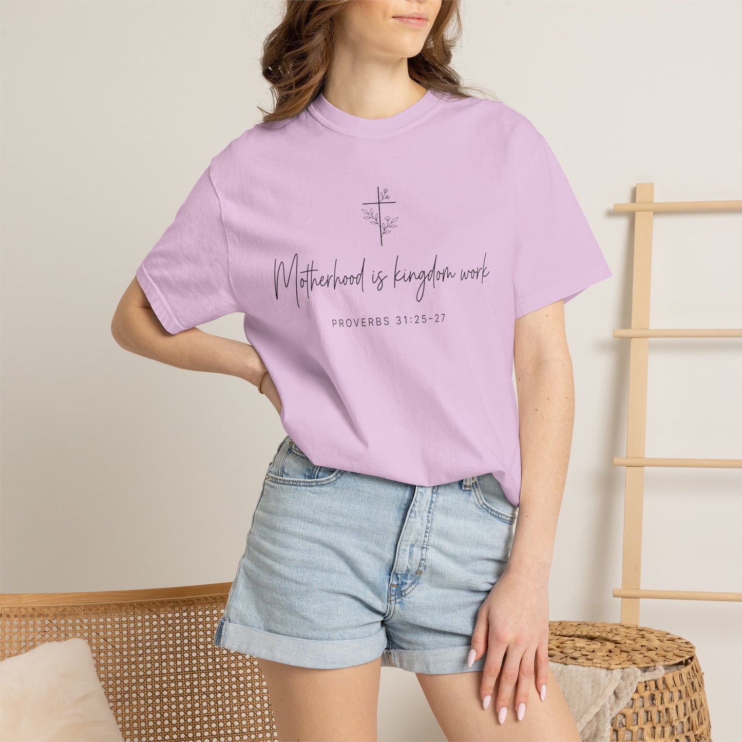 "Motherhood Is Kingdom Work" Scripture Tee