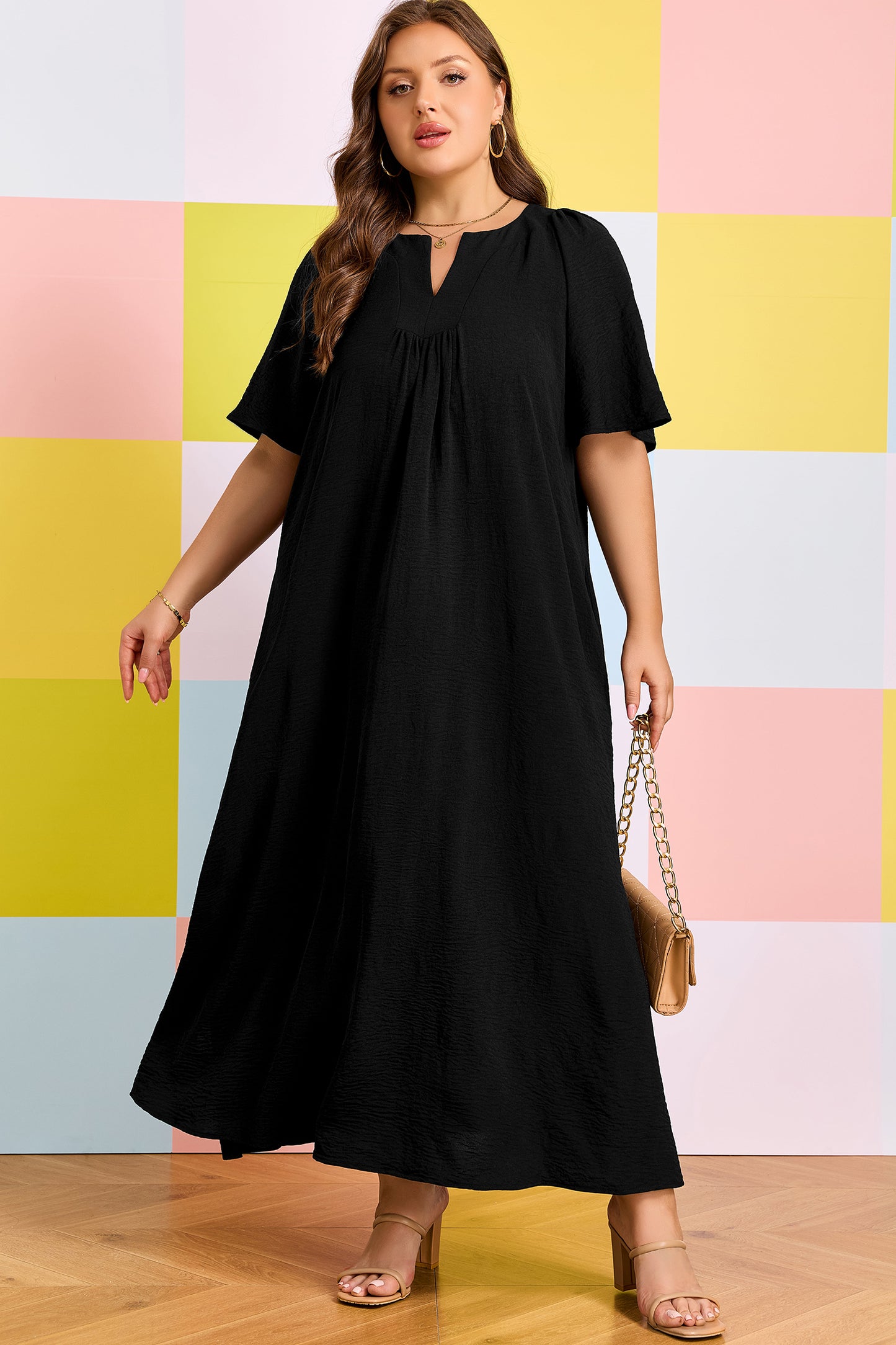 Flowy black maxi dress