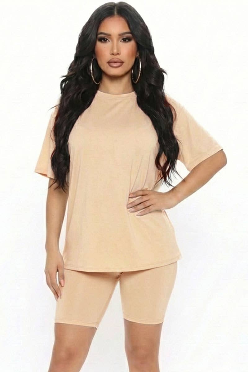 Loose Fit Top & Bike Shorts Set