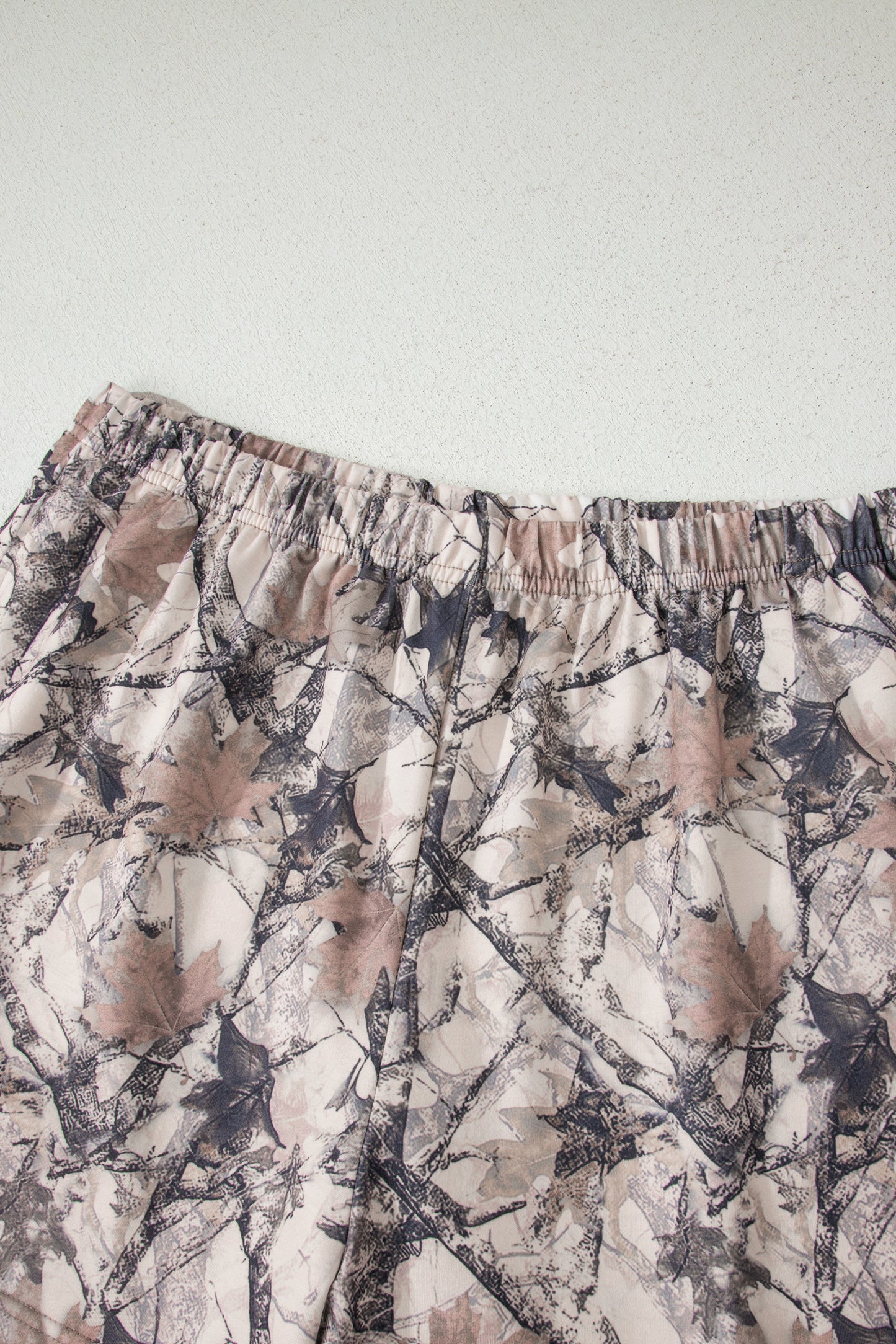Khaki Camo Print Long Sleeve Short Set