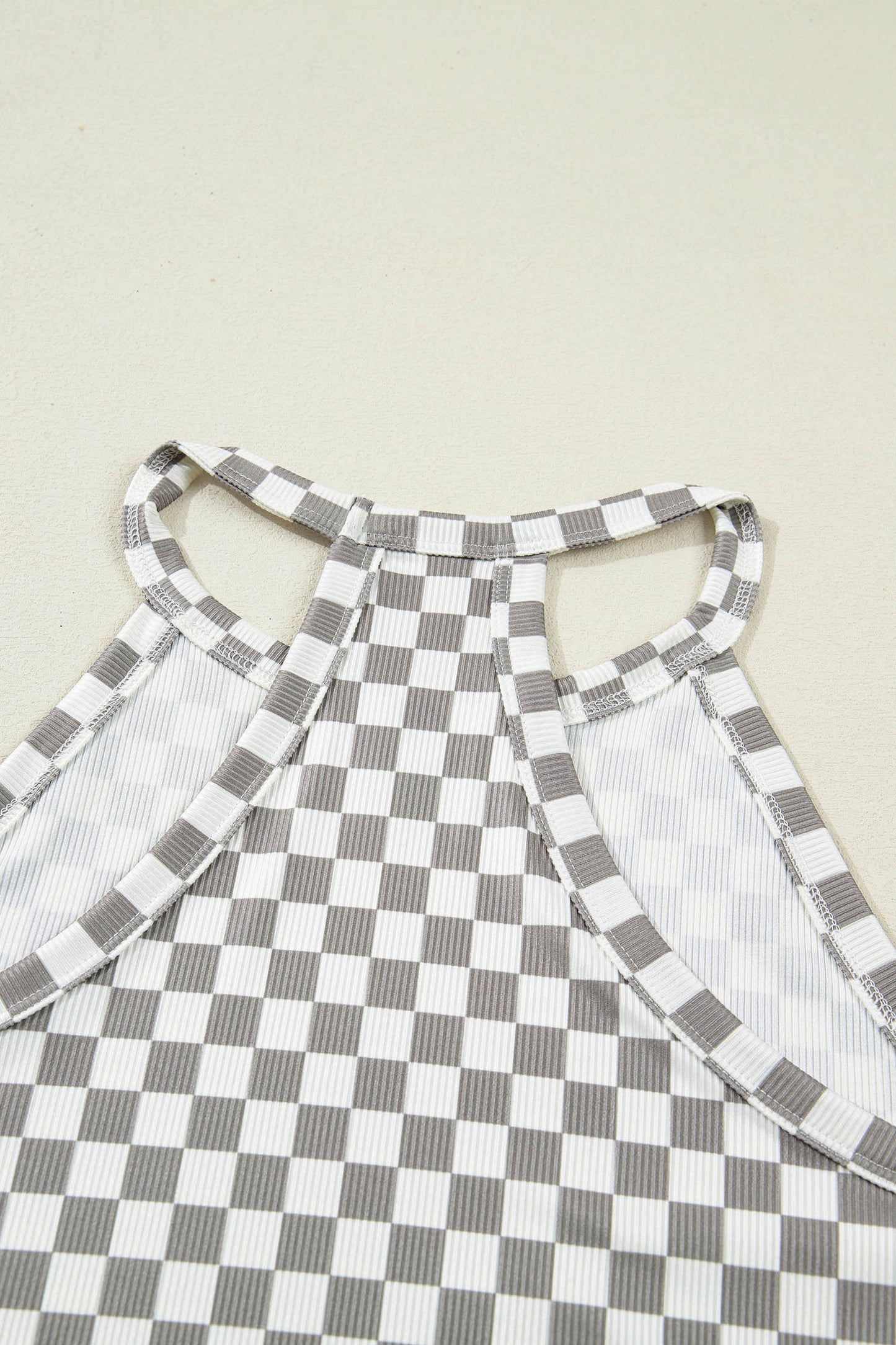 Gray Checkered Tank Top