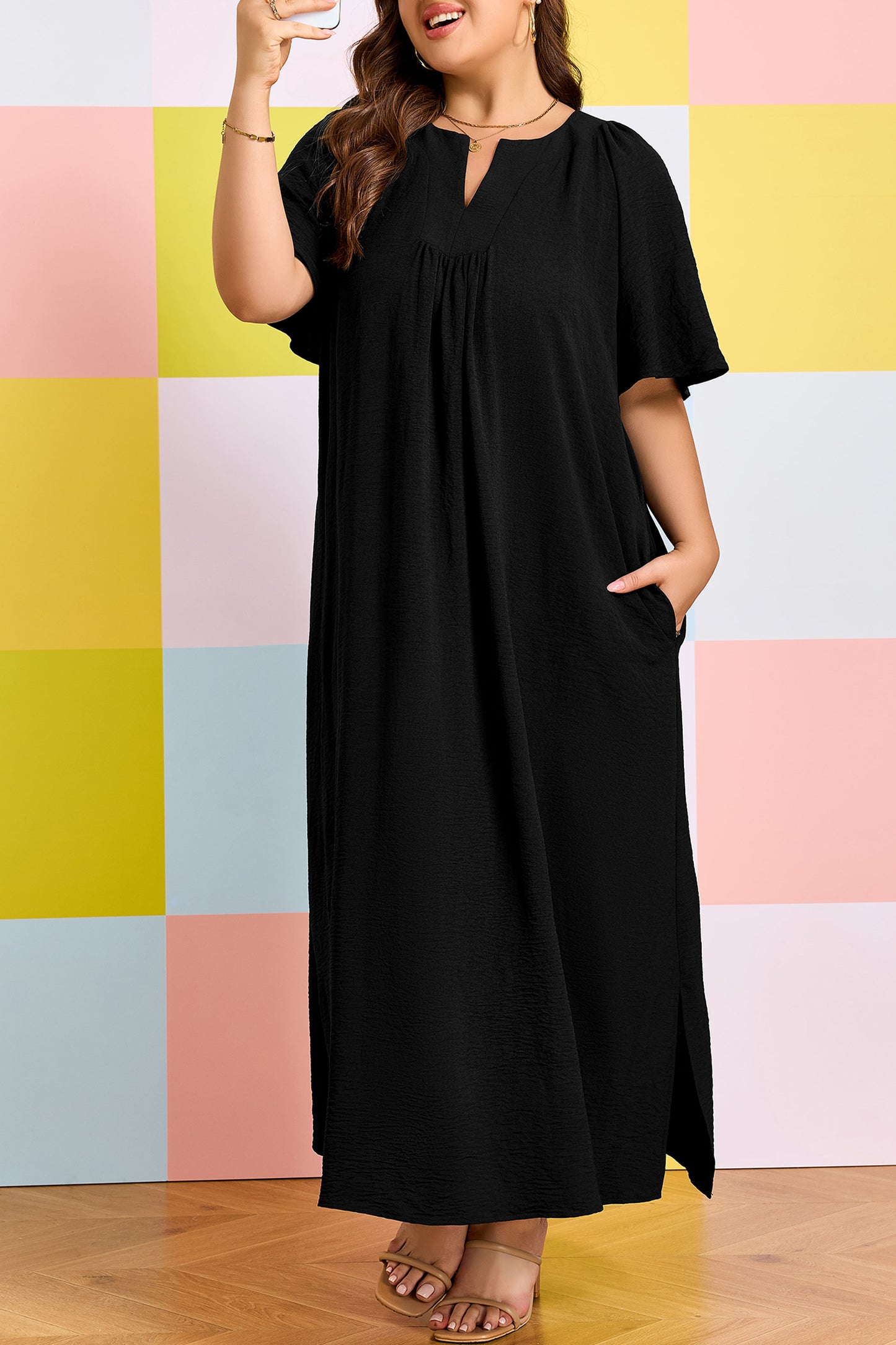 Flowy black maxi dress
