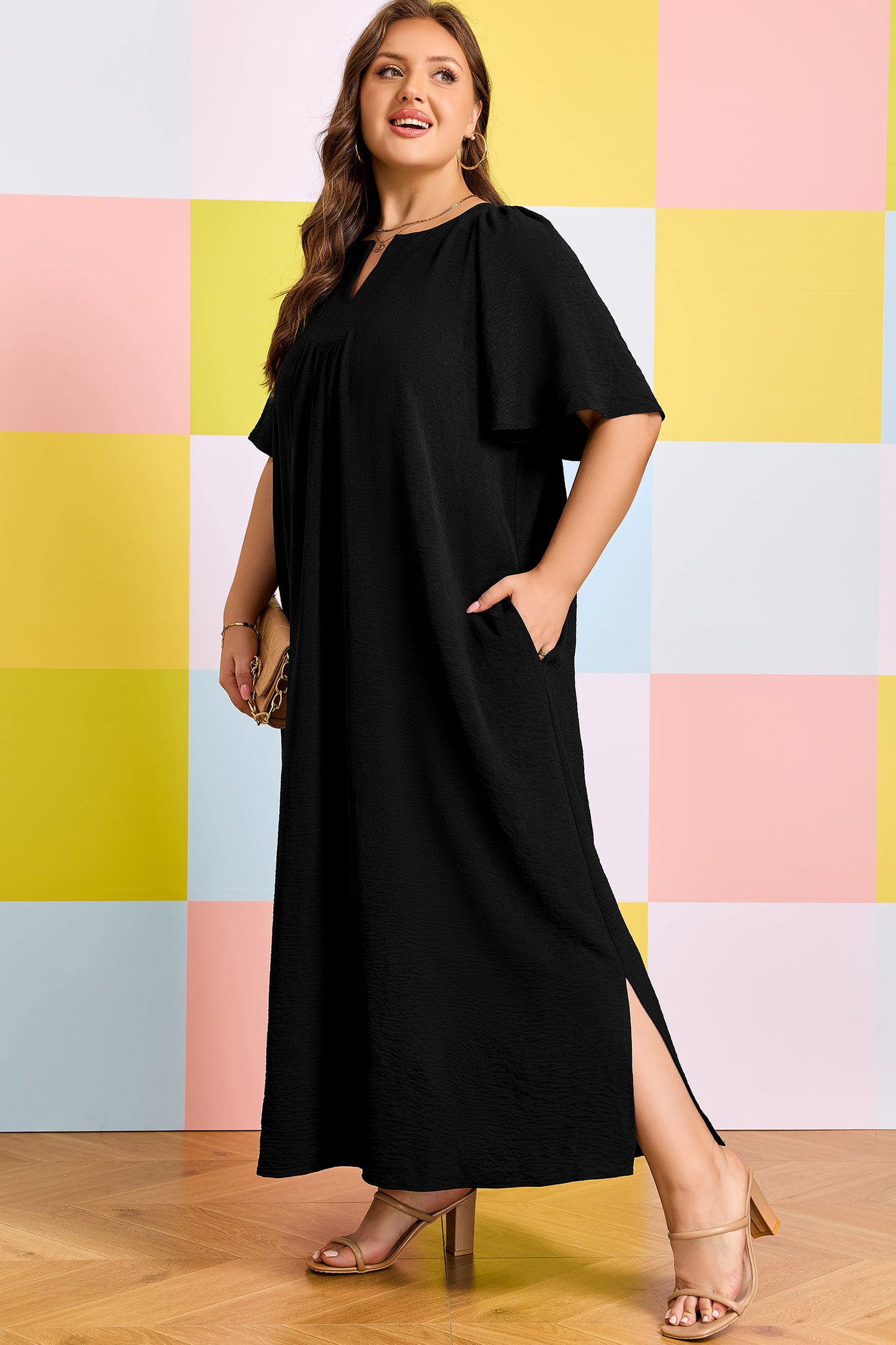 Flowy black maxi dress