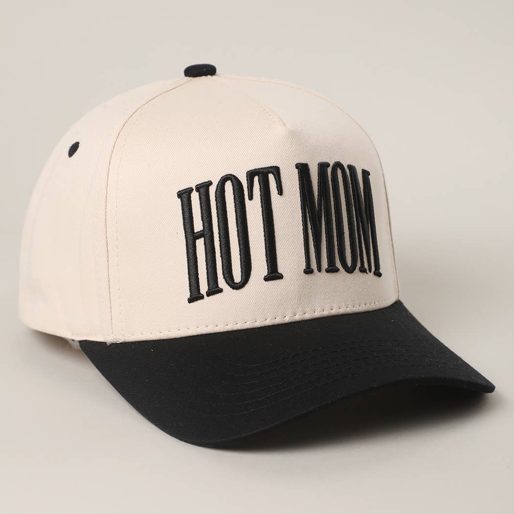 HOT MOM 3D Letter Embroidered Trucker Hat