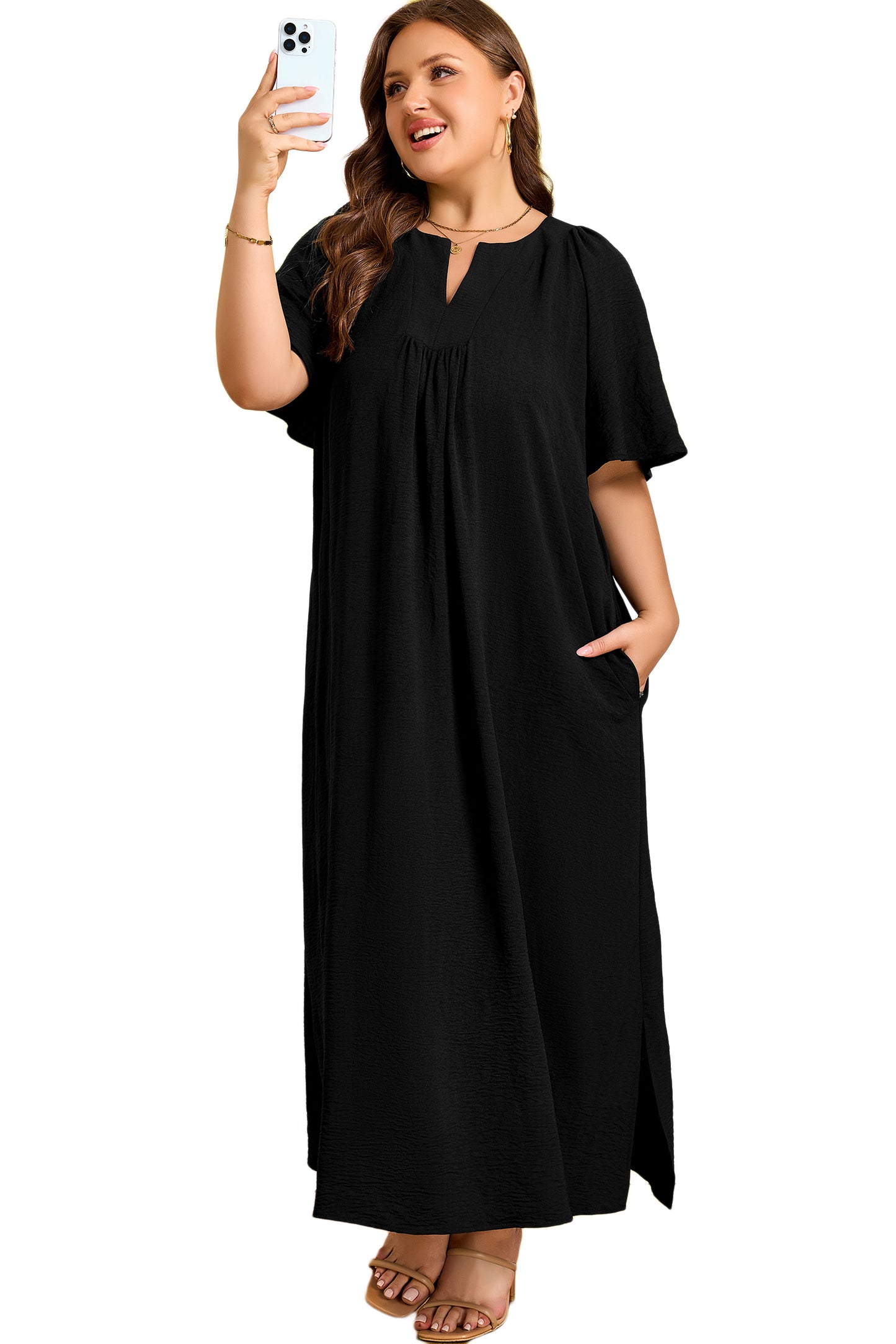 Flowy black maxi dress