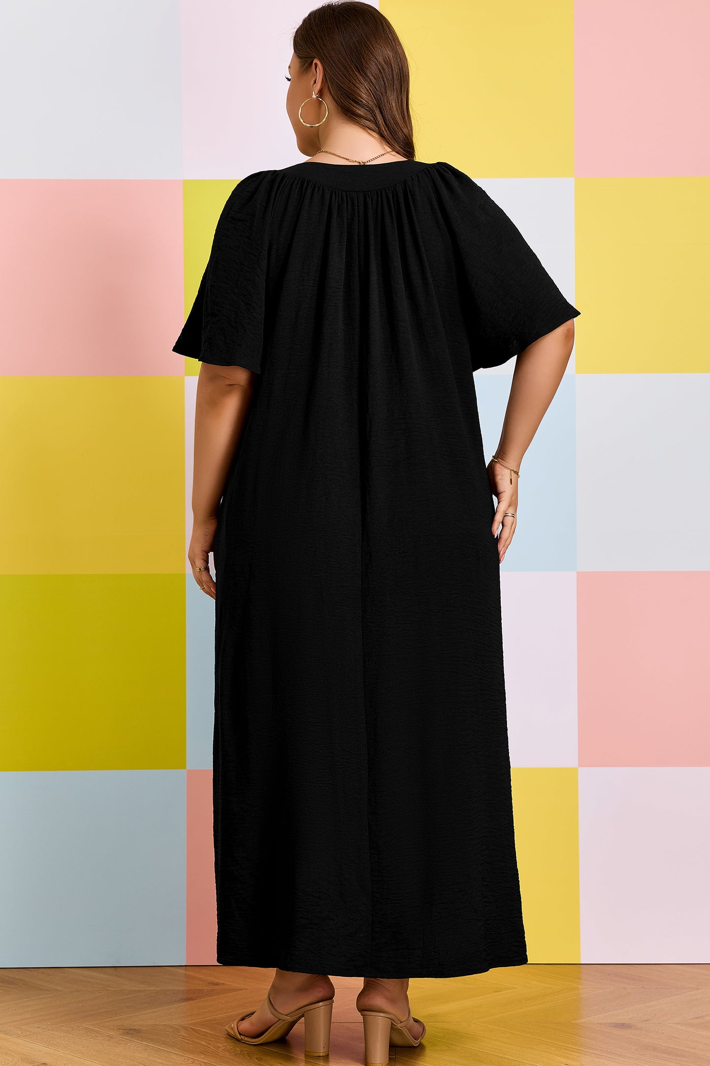 Flowy black maxi dress