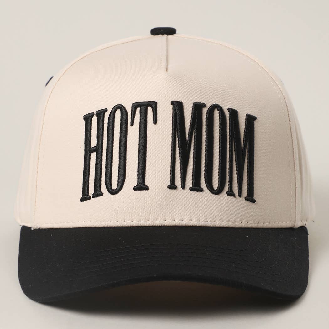 HOT MOM 3D Letter Embroidered Trucker Hat